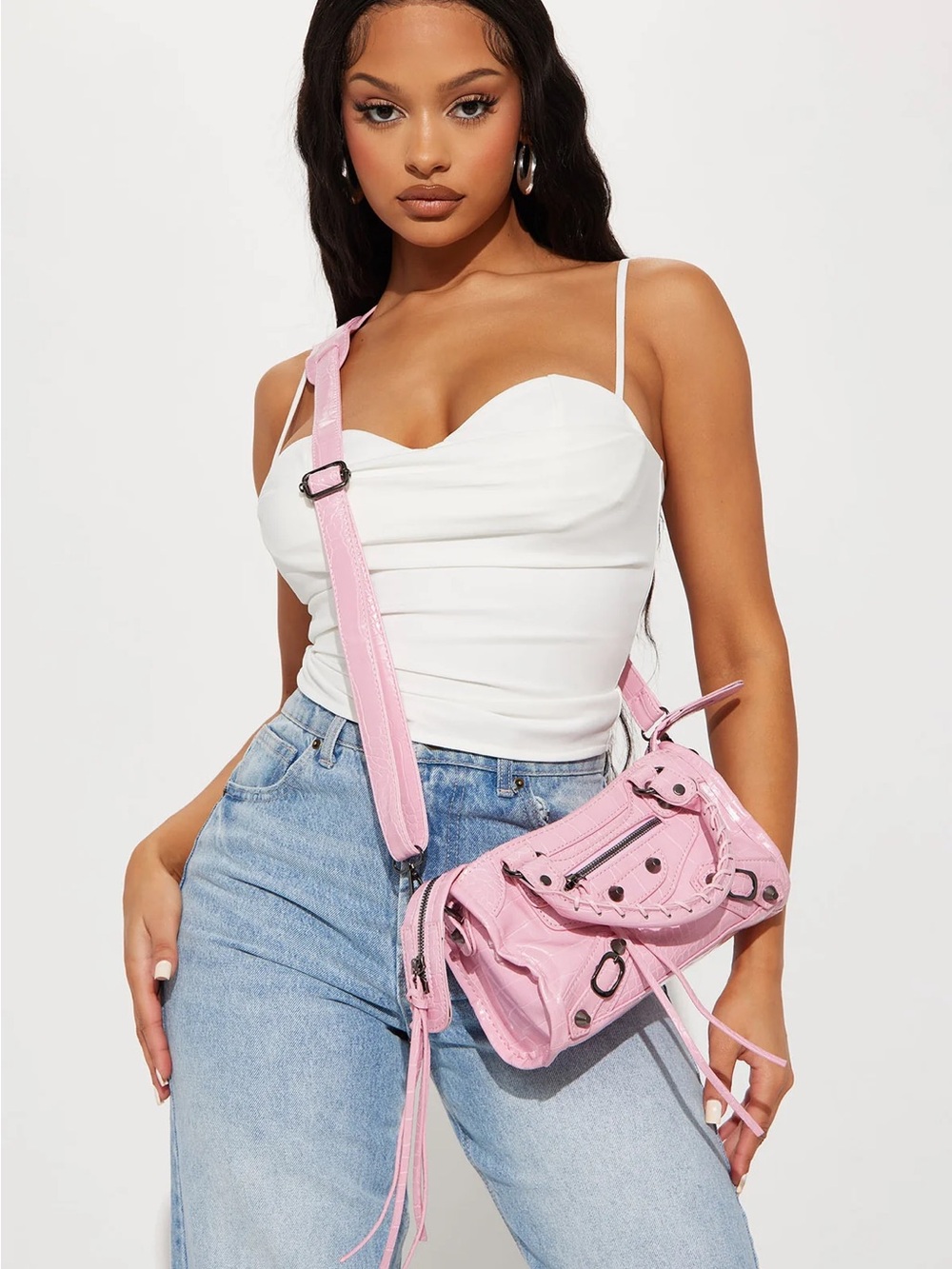 Fashion Nova Extravagant Motion Satchel Crossbody Handbag